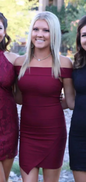 Maroon Bodycon Dress Red thumbnail 1