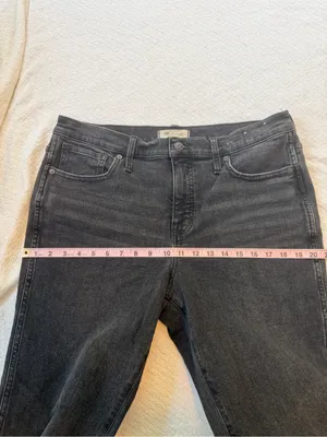 Madewell Stove Pipe Jeans 31 Armand Wash Black Faded thumbnail 7