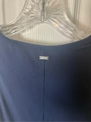 Vuori Pose Scoop Neck Midi Dress in Blue Coast XS thumbnail 4
