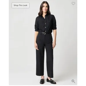 J.Crew Remy Pant Black Wide Leg Cropped Trouser Cotton Blend Womens 4 thumbnail 9