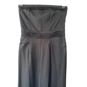 Evereve Peyton Jensen Black Strapless‎ Wide Leg Jumpsuit Pleated Waist Stretch Size M thumbnail 2