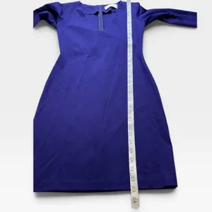 Amanda Uprichard Womens Purple Ponti V-Neck 3/4 Sleeve Sheath Mini Dress Medium thumbnail 7