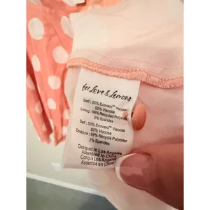 For Love & Lemons‎ Mini Dress Women L Peach Polka Dot CD2932-SP23 Lace Trim New thumbnail 8