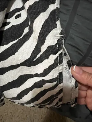 Lioness Top Model Zebra Stripe Black White Baggy Jeans thumbnail 10