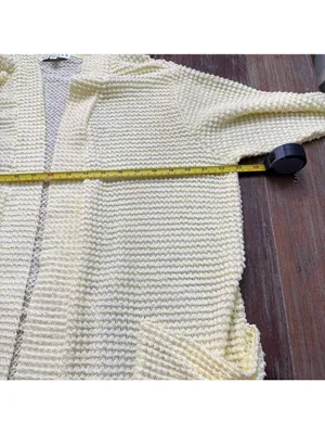 Blakeley Poppy Popcorn Knit Cardigan Pale Yellow Petite Small thumbnail 9
