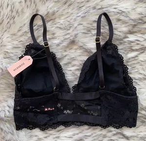 NWT Lace Longline Strappy Bralette Small Black thumbnail 7