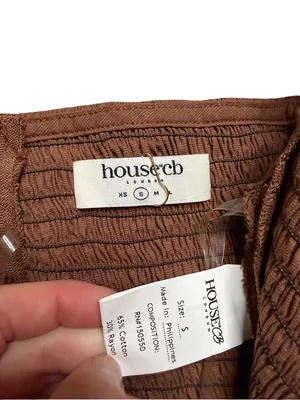 🤎 House of CB Lavanna Cocoa Puff Sleeve Cropped Top Size S NWOT 🤎 thumbnail 3