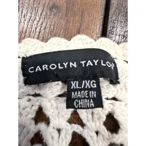 Carolyn Taylor Crochet Cardigan Womens XL Cream Button Shrug‎ Cottagecore Boho thumbnail 3