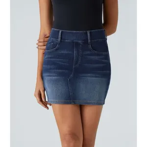 Halara Flex High Waisted Mini Washed Denim Casual Skirt Bright Blue Denim XS thumbnail 11