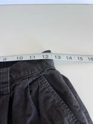 GAP Women's High Waisted Tapered Corduroy Pants Brown Noir Pleated Front‎ thumbnail 8