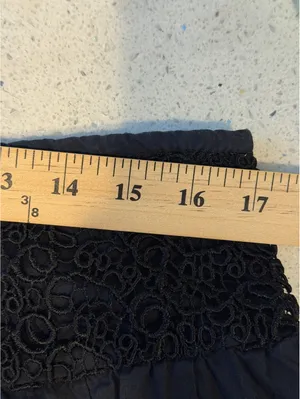 Connection 18 Vintage Y2K Black Tiered Ruffle Maxi Skirt Lace Waist XL Boho thumbnail 9