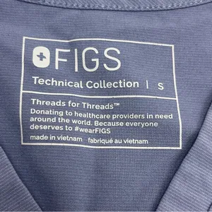 Figs Technical Purple Blue Grey Gray Short Sleeve V-neck Scrub Top Womens Small‎ thumbnail 2