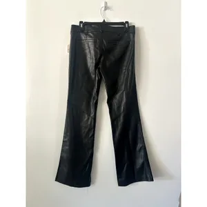 Free People Love Language Low Rise Faux Leather Flare Pants NWT Size 4 thumbnail 4
