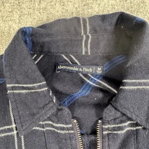 Abercrombie & Fitch Medium Womens Blue Plaid Shirt Dress‎ Long Sleeve Zip Collar thumbnail 5