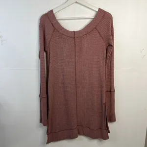 We The Free People Size S Tunic Top Kate‎ Thermal Off Shoulder Long Sleeve Mauve thumbnail 9
