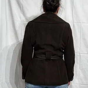 Cole Haan Chocolate Pea Coat Jacket Sz 10 thumbnail 15