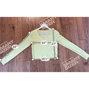 American Eagle butter yellow waffles cropped Henley top small thumbnail 5