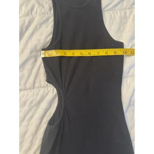 French Connection Black Maxi Dress Side Cutout Sleeveless Ribbed XS thumbnail 6
