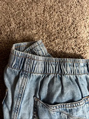 Garage Relaxed Light Blue Cargo Jeans with Drawstring Ankles thumbnail 7