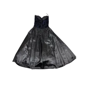 Gunne Sax Jessica McClintock Vintage Strapless Ball Gown Blue, Black 7 thumbnail 12