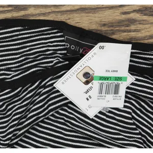NWT Polly & Esther Juniors Striped Scoop-Neck Skimmer T-Shirt Black Striped L thumbnail 4