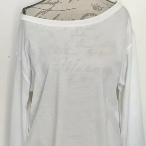 Womens Blouse Top Size Large White Long Sleeve Cotton Polyester minimalist thumbnail 4