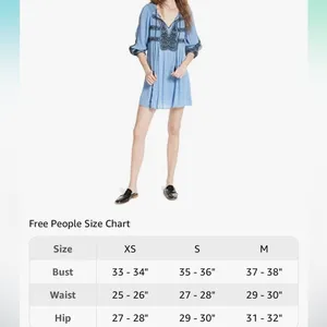 Free People Wind Willow Boho Embroidered Peasant Dress. Periwinkle Gauzy Size S thumbnail 5