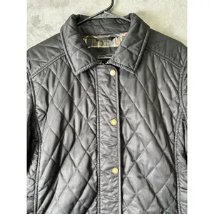 L.L.Bean Women’s Quilted Riding Jacket Black Plaid Lined XL Equestrian Classic thumbnail 2