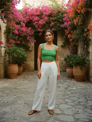 Lelis Collection Green Cropped Top Size Large thumbnail 4