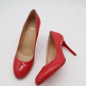 Christian Louboutin Punch Dolly Pump Womens 7.5 Red Patent Leather Stiletto Heel thumbnail 11