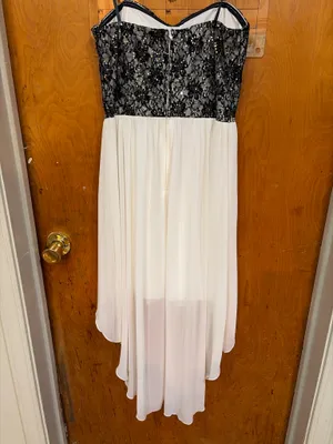 Black and white high low homecoming dress thumbnail 3