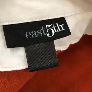 East 5th Y2K Preppy Office siren core Brown & white collared sweater shirt top blouse Long sleeve #minimalist dark academia thumbnail 4