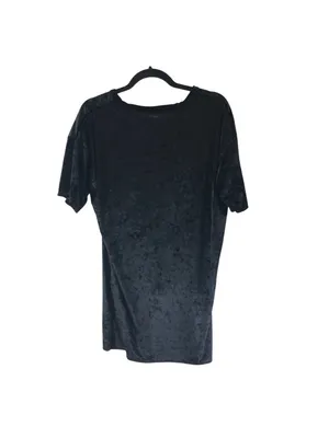 Missguided Black Crushed Velvet T-Shirt Dress Short Sleeve Size M Casual UK-Made thumbnail 2
