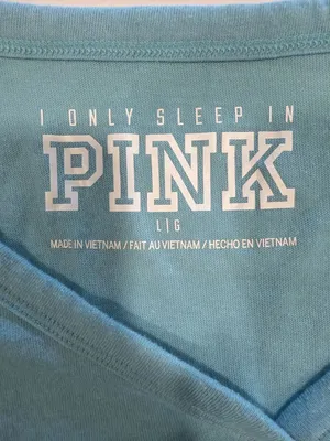Pink Victoria's Secret I'd Rather Cuddle Long Sleeve Henley Size L Blue thumbnail 2