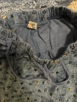 Free People Blue Lace-Trim Long Sleeve Pajama Set thumbnail 4