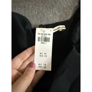 Abercrombie Women's Black Sheer Chiffon Pleated Long Sleeve Maxi Dress Size ST thumbnail 12