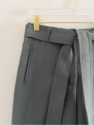 Aritzia Wilfred Jallade High Waisted Tie Front Belted Ankle Pants Size 8 thumbnail 3