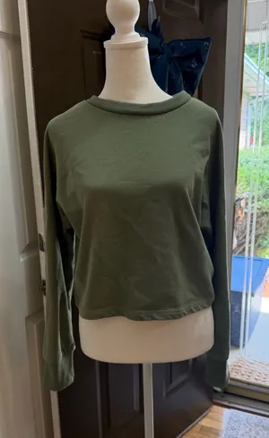 Zesica crop crewneck pullover Green Size M thumbnail 1
