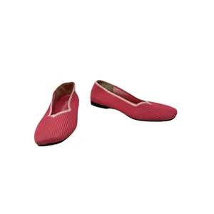 VIVAIA Margot Square Toe Knit Ballet Flats Pink Red Washable Shoes US 8 EU 39 thumbnail 5