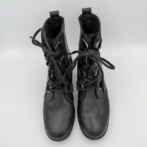 Sorel Cate Lace Black‎ Leather Waterproof Combat Boots NL3385-010 Womens 6 thumbnail 4
