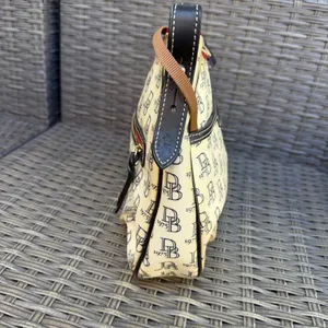 Vintage Dooney & Bourke 1975 Monogram Coated Canvas Hobo Shoulder Bag thumbnail 6