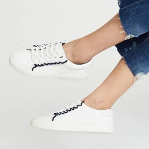 Tory‎ Burch Tory Sport Ruffle Sneakers Athleisure Chic Women White Navy Size 8 thumbnail 1