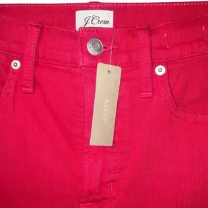 J. Crew Denim Red 10” high rise toothpick skinny jeans size 28 NEW #751 thumbnail 4