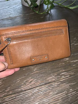 Fossil Tan Leather Snap Trifold Wallet thumbnail 3