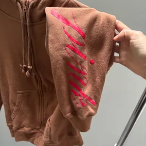 Victoria’s Secret PINK Rust Brown Zip Up Hoodie with Red Logo thumbnail 2