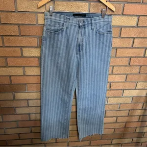 Joe's Jeans Striped High Rise Wide Leg Crop Jeans Blake Two Tone Size 29 thumbnail 2
