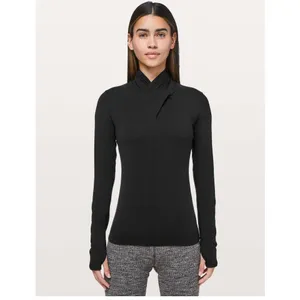 Lululemon Ethereal Long Sleeve Top Black Wrap Turtleneck Lightweight Stretch thumbnail 3