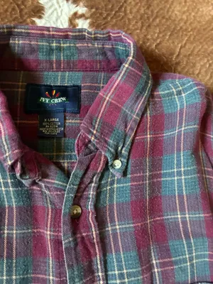 Vintage Ivy Crew red and green men's button down Size XL 100% cotton thumbnail 3