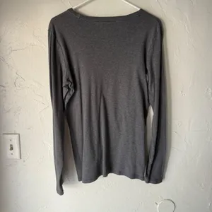 Gap Vintage Y2k The Favorite‎ Crew Long Sleeve TShirt Charcoal Gray L Tall Elena thumbnail 3