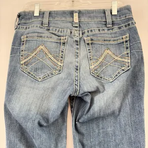Ariat REAL Denim Womens Mid Rise Straight Leg Jeans Medium Wash‎ Western 29R thumbnail 12